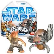 Star Wars Galactic Heroes Jar Jar & Destroyer Droid, NM